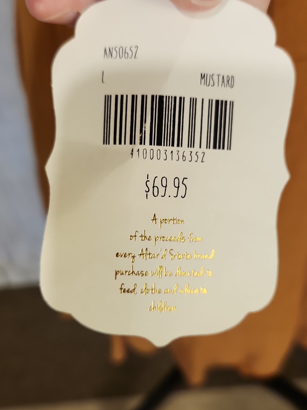Altar'd State Mustard Cotton Linen Blend Summer Dress L NWT - Picture 6 of 12